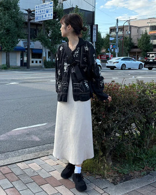 Bustier knit long dress