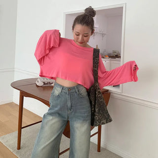 Loose-fit cropped T-shirt