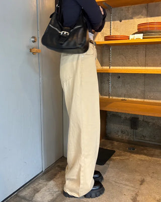 Wide-fit cotton pants