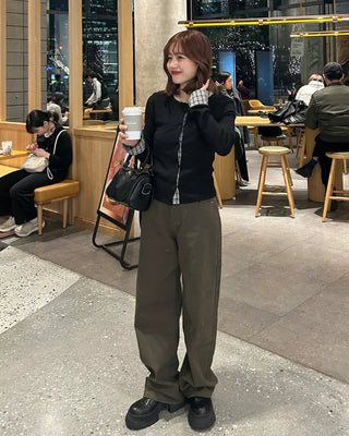 Cotton wide-leg pants