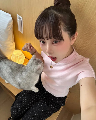 Slim short-sleeve knit