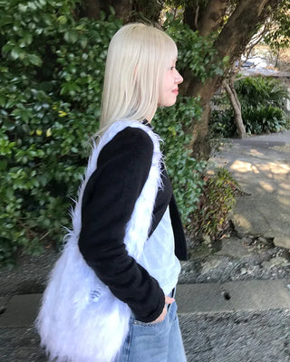 Round collar knit cardigan
