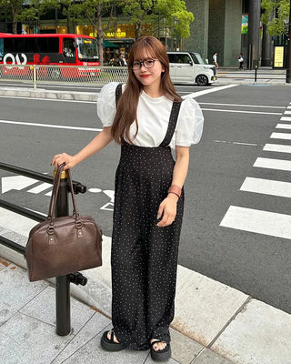 Pleated smoked overalls