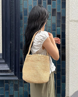 Rattan Bucket Bag