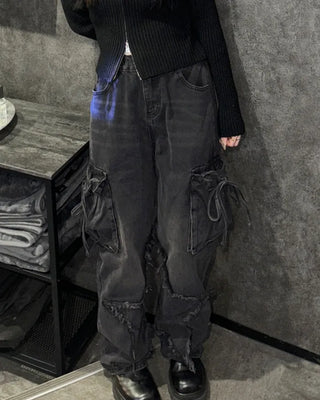 Cargo denim pants