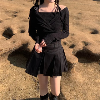 Strap Ribbon Wrap Shirt