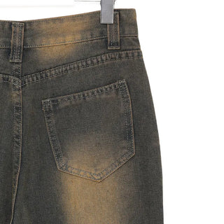 Washed Loose Fit Long Denim Pants