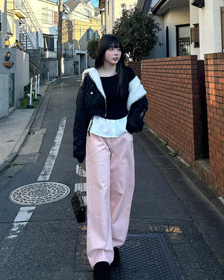 Cubic denim pants
