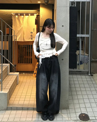 Layered ruffle knit