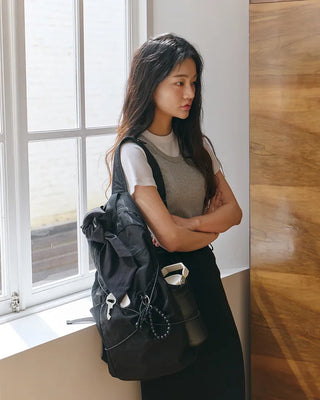 [2nd Re-release] (ORIGINAL) Light Nylon Backpack (black)