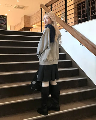Leather long boots
