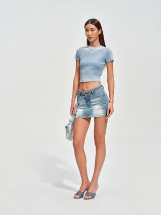 Mineral Blue Equestrian Denim Skirt