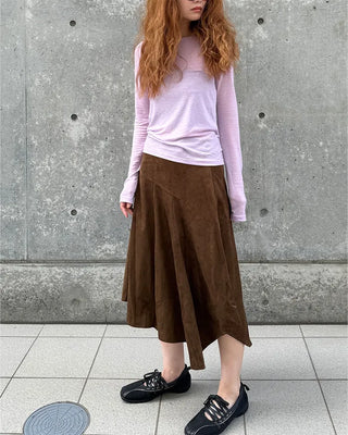Round neck sheer long sleeve