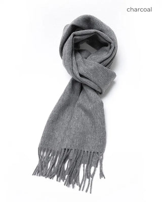 Plain wool tassel scarf