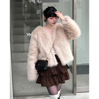 Leopard print mini skirt