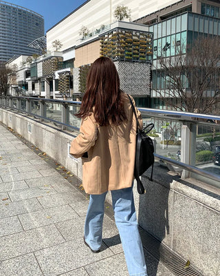 Three-button suede jacket