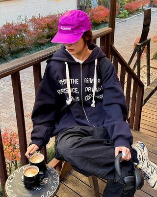 Lettering Hooded Parka