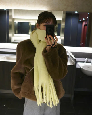 Colored fur jacket