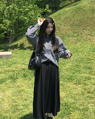 Oversized check shirt