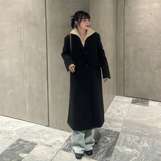 Tailored collar long coat