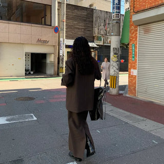 Wool long skirt