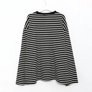 (Unisex) Semi-Oversized Border T-Shirt