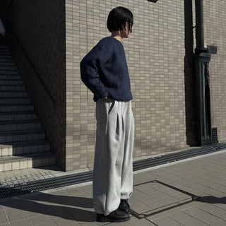 Pintuck Wide Brushed Sweatpants