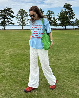 Flower Diamond Punching Easy Pants