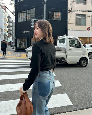 Slim-fit frill detail knit