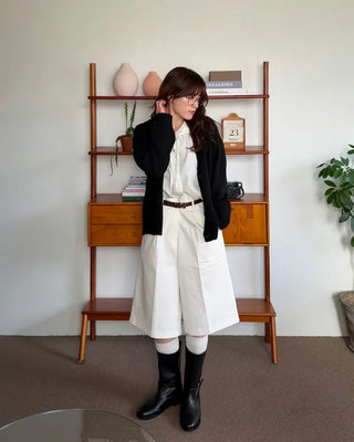 Round collar string blouse