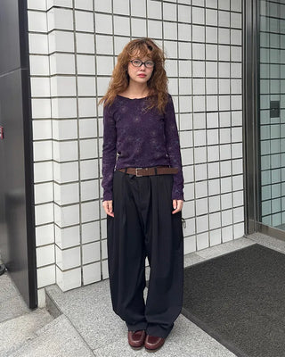 Floral print sheer long t-shirt