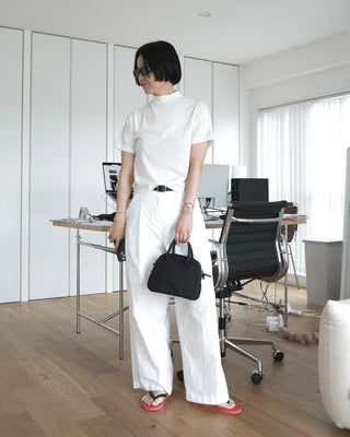 Basic half-neck T-shirt