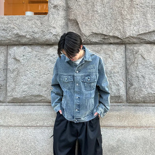 (Unisex) Track Denim Jacket