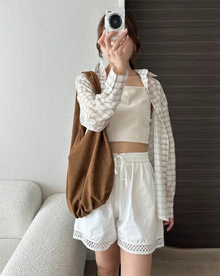 See-through check shirt