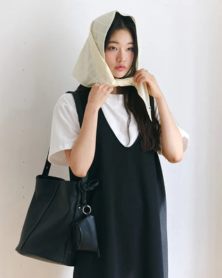 [8th Re-release] (ORIGINAL) Lined Cotton Scarf (cream)