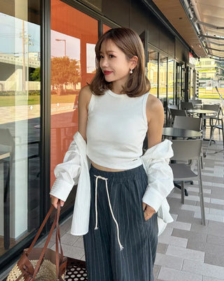 Slim ribbed sleeveless top