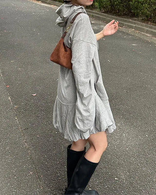 Peplum hoodie dress