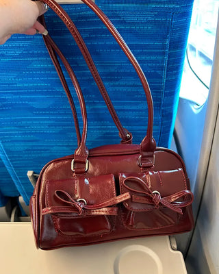 Ribbon Two-Pocket Shoulder Bag
