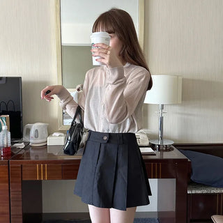Pintuck mini skirt