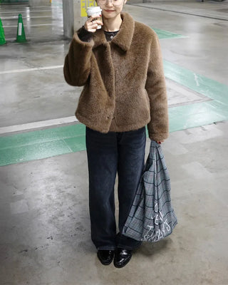 Colored fur jacket