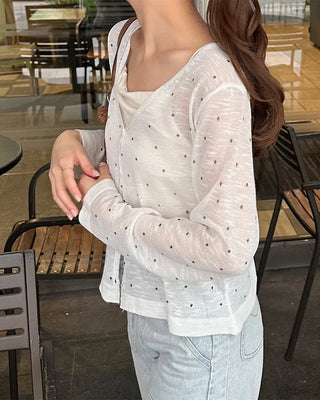 See-through polka dot summer cardigan
