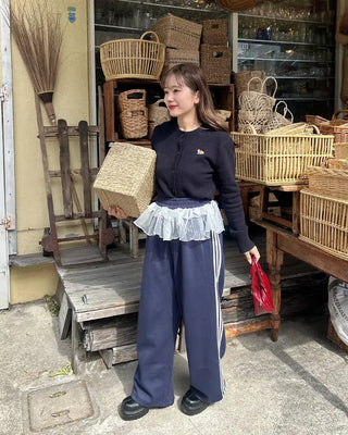 Chiffon-lined sweatpants