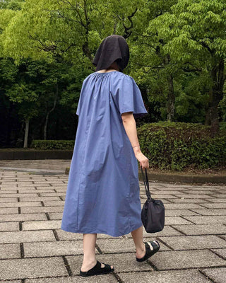 Gathered Square Neck Dress