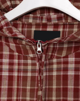 (Unisex) 2-Way Check Hooded Windbreaker