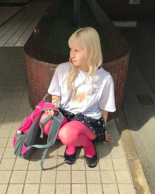 Loose-fitting printed short-sleeved T-shirt