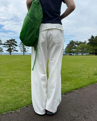 Eyelet Wrap Set Cotton Pants