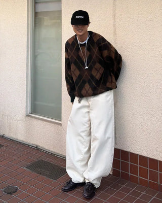 Cotton Curved Pants