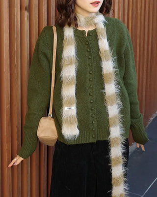 Color Button Knit Cardigan