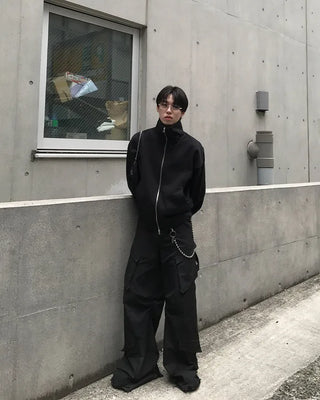 High-neck zip jacket