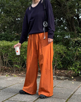 Ice-colored elastic waist pants